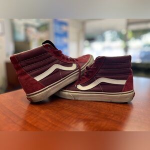 Vans Sk8-Hi Men's 10.5 White Stripe High-Top Sneakers